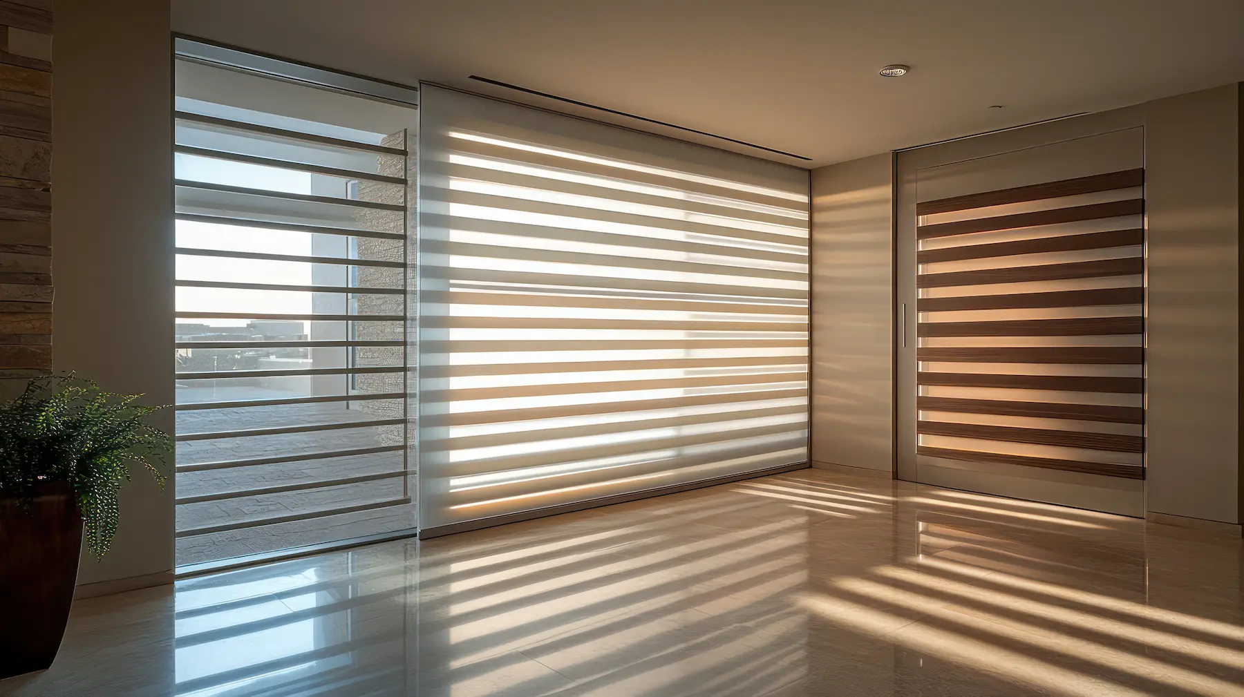 room-with-floor-that-has-window-with-blinds-that-say-sunshine